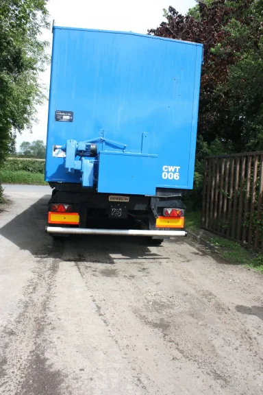 rear of potato bulker on trailer